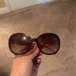 Guaranteed authentic Chanel pearl and tortoise sunglasses logo $898.00